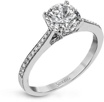Tr713 Engagement Ring 18k White Semi - Ring (400x400), Png Download