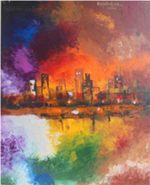Burnt City - Modern Art (500x375), Png Download