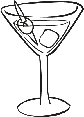 Cocktail Glass With Ice Cube Vector - Cocktail Glass Icon Transparent Background (400x400), Png Download