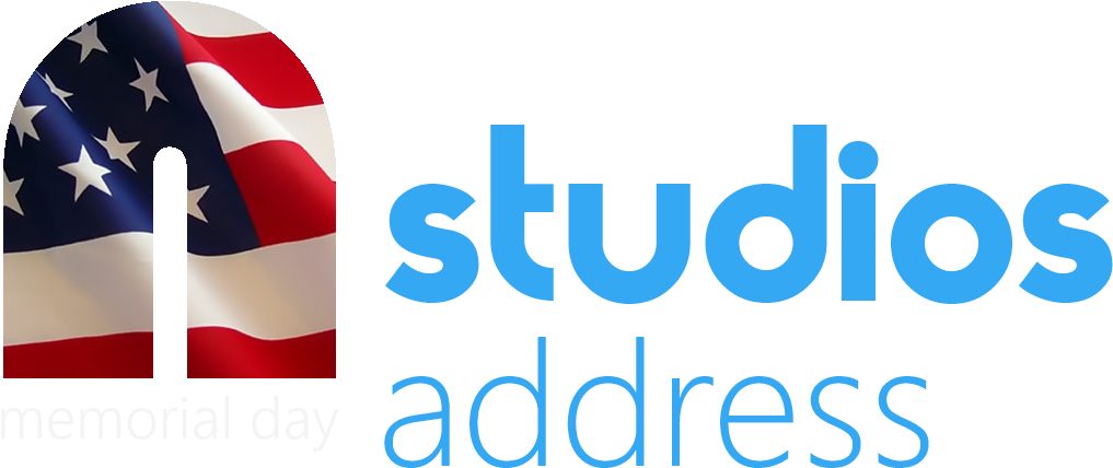 N Studios Address Logo Memorial Day - American Flag (1110x485), Png Download