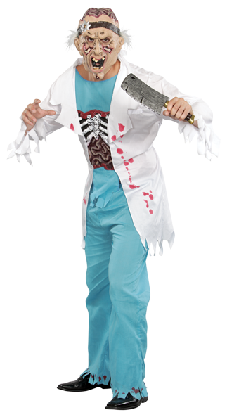 Zombie Doctor - Zombie Doctor Adult Mens Halloween Costume Standard (433x650), Png Download