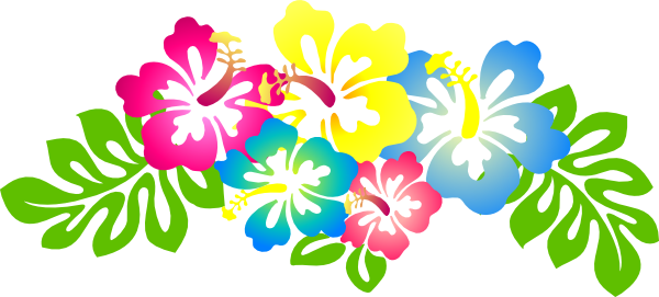 Hibiscus Flower Clip Art - Hibiscus Flower Clipart (600x271), Png Download