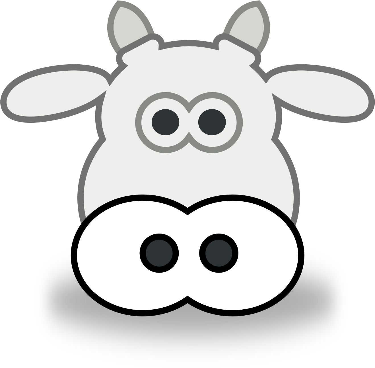 Vector Cow Face - Png Cartoon Cow Head (1331x1331), Png Download