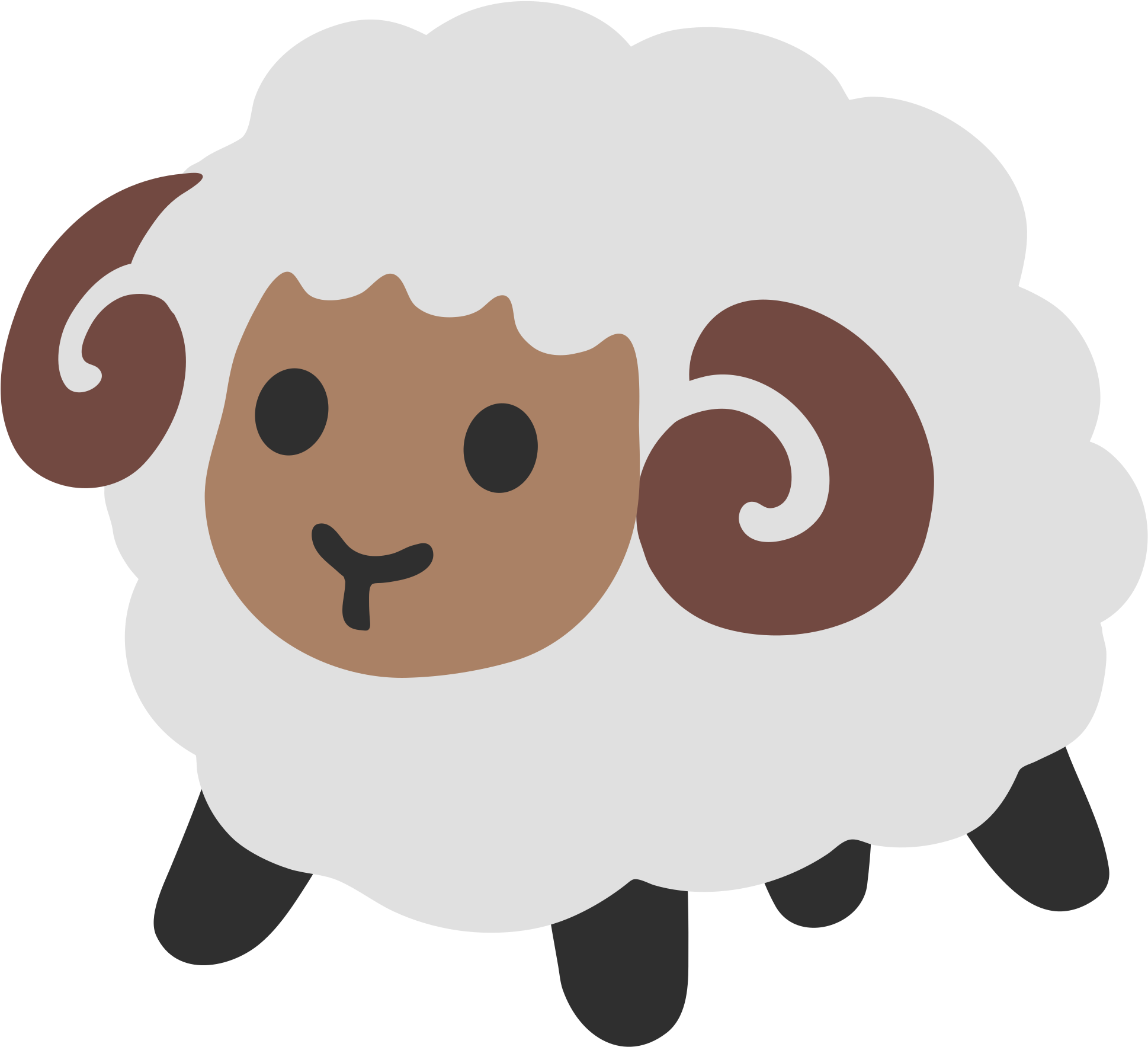 Sheep Emoji Png Clip Royalty Free - 🐑 Emoji (2000x2000), Png Download