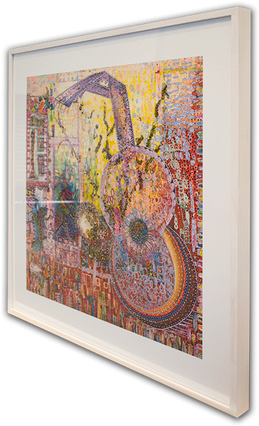 The Print Is Placed Behind A Thick Framing Glass And - Motif (490x603), Png Download