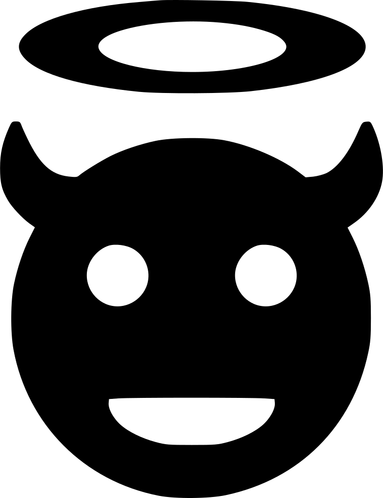 Angel Devil Face Smile God Hell Comments - Devil (754x980), Png Download