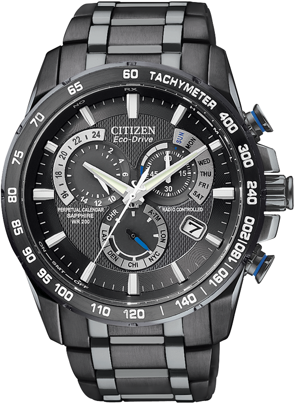 Citizen Watches - Citizen Mens Eco-drive Perpetual Chronograph A-t Stainless (900x900), Png Download