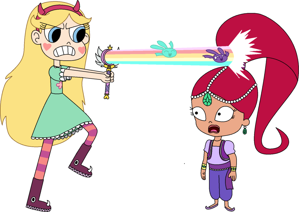 Star Butterfly Vs - Goanimate Shimmer And Shine (1024x727), Png Download
