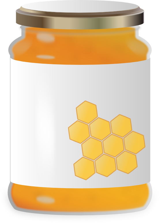 Mason Jar Clipart Honey Jar - Jar Of Honey Clipart (555x774), Png Download