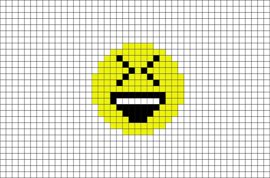 2 Download The Template - Pixel Art Emoji (880x581), Png Download