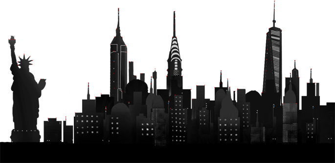 New York Skyline Png - New York (685x334), Png Download
