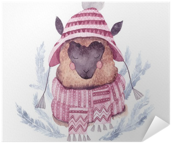 Watercolor Vector Alpaca Illustration - Watercolor Painting (400x400), Png Download
