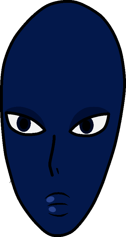 Blue Diamond Face Bykmes - Cartoon (440x829), Png Download