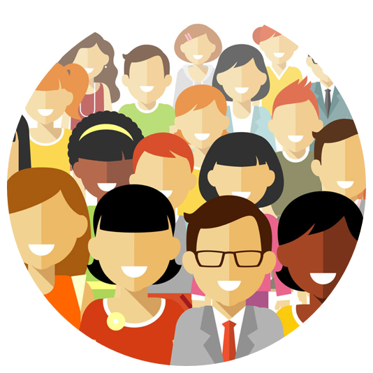 Crowd Clipart Person Icon - People Round Icon Png (534x534), Png Download