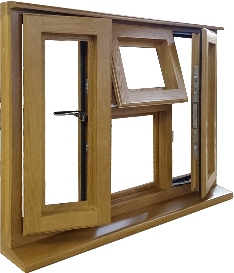 Large Side Oak Window - Window Side View Png (1000x1000), Png Download