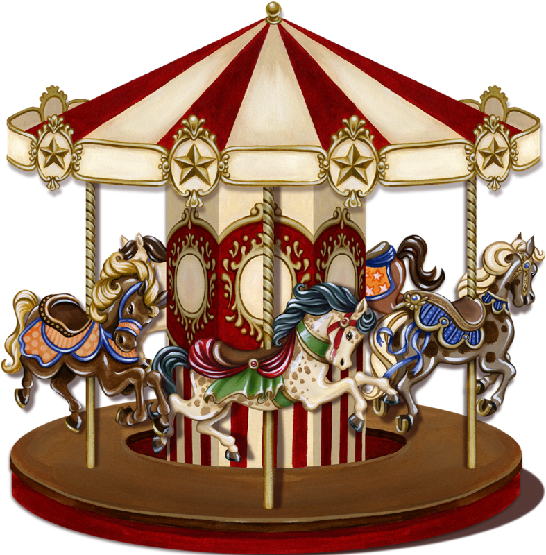 Birgit Kerr - Carnival Vintage Merry Go Round (800x800), Png Download