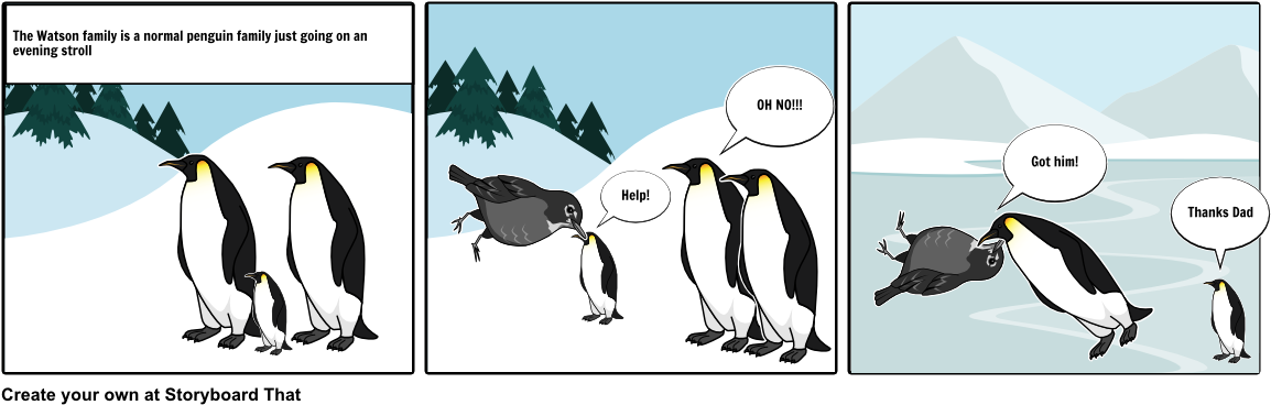 Hero The Penguin - Cartoon (1164x385), Png Download