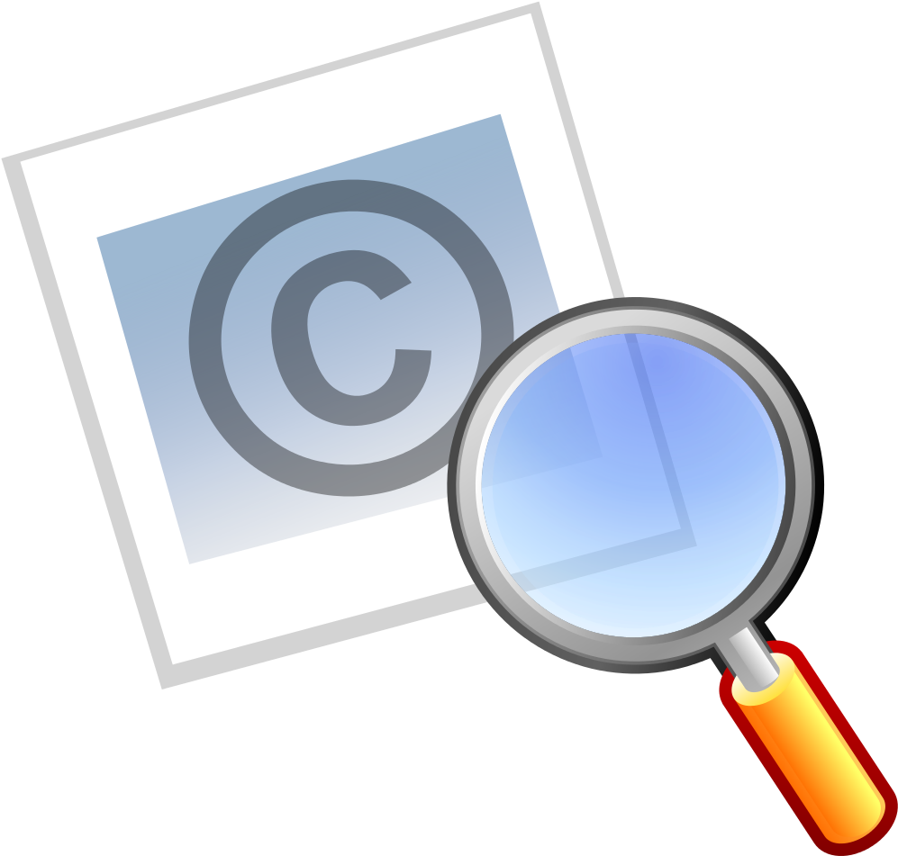 Magnifying Glass Looking At A Copyright Symbol On A - Copyright Icon (500x478), Png Download