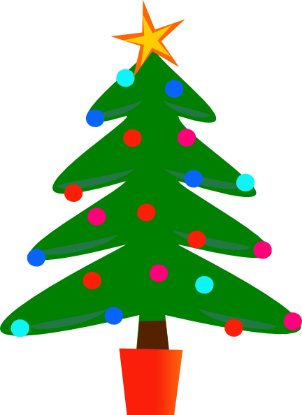 Christmas Tree Clipart Black And White Free - Christmas Tree Clipart (432x594), Png Download