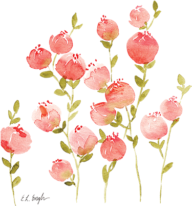 Peach Flower Clipart Peach Floral - Coral Watercolor Flowers (400x400), Png Download
