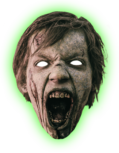 Tap The Zombie - Face De Zombie Png (398x511), Png Download