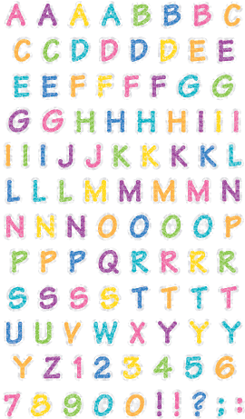 Alphabet, Sparkle Stickers - Letter Stickers (288x472), Png Download