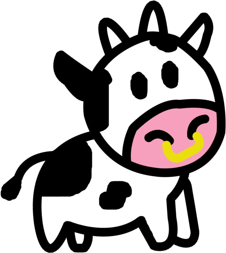 More Like Cartoon Cow Png Psd By Denai1 - Drawings Of Cute Cows (1024x1190), Png Download