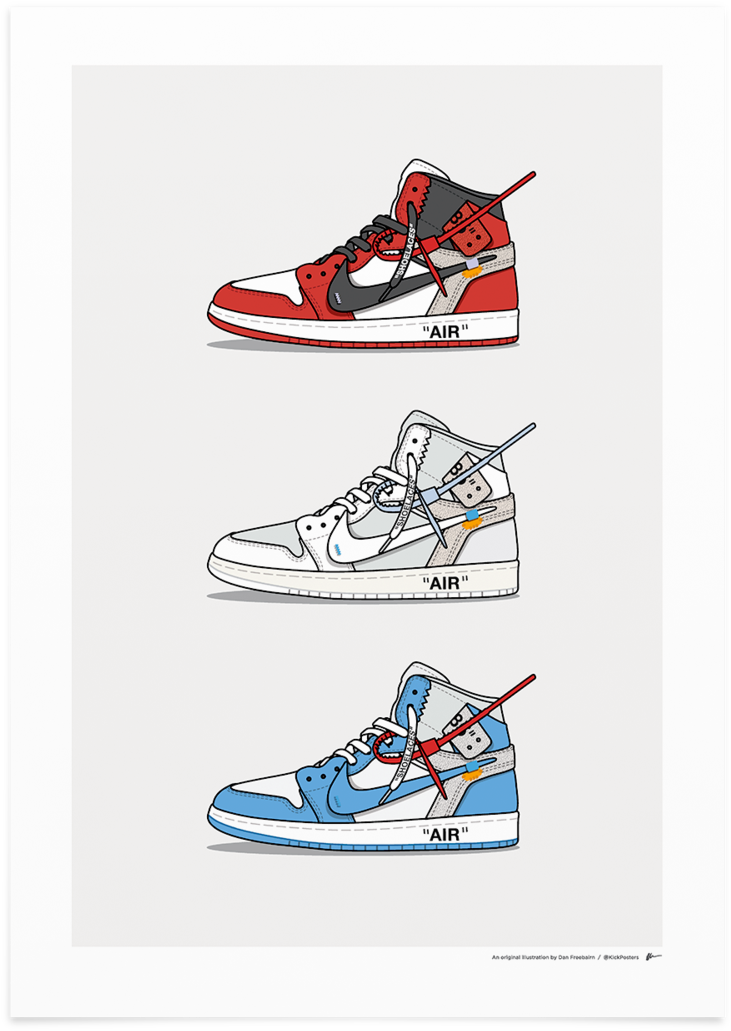 White Jordan 1 Print Kickposters - Off 