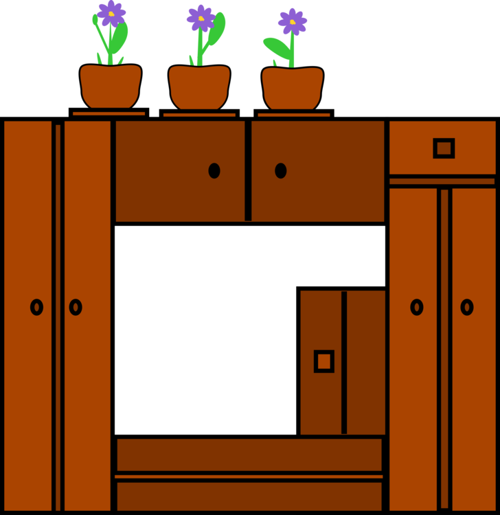 Wall, Wooden, Frame, Plants, Wood, Living, Pottery - Living Room Cabinet Clipart (621x640), Png Download