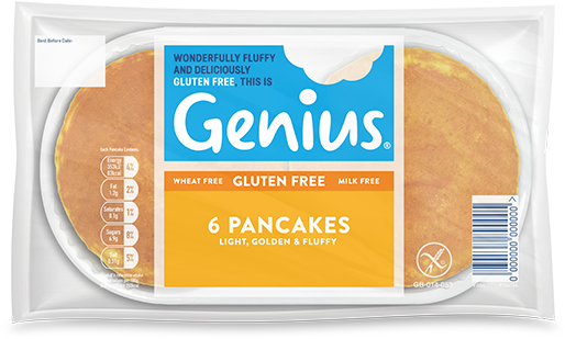 Pancakes 6 Pack - Genius Gluten Free White Rolls (782x359), Png Download