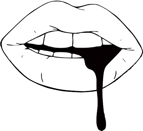 [fancypost Borderwidth=0 - Width - 400px - Height - - Transparents Black And White Lips (500x492), Png Download