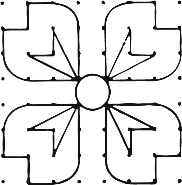 Clip Art Freeuse Kolam Exquisite Pattern Transprent - Rangoli Pattern Which Is Symmetrical (792x612), Png Download