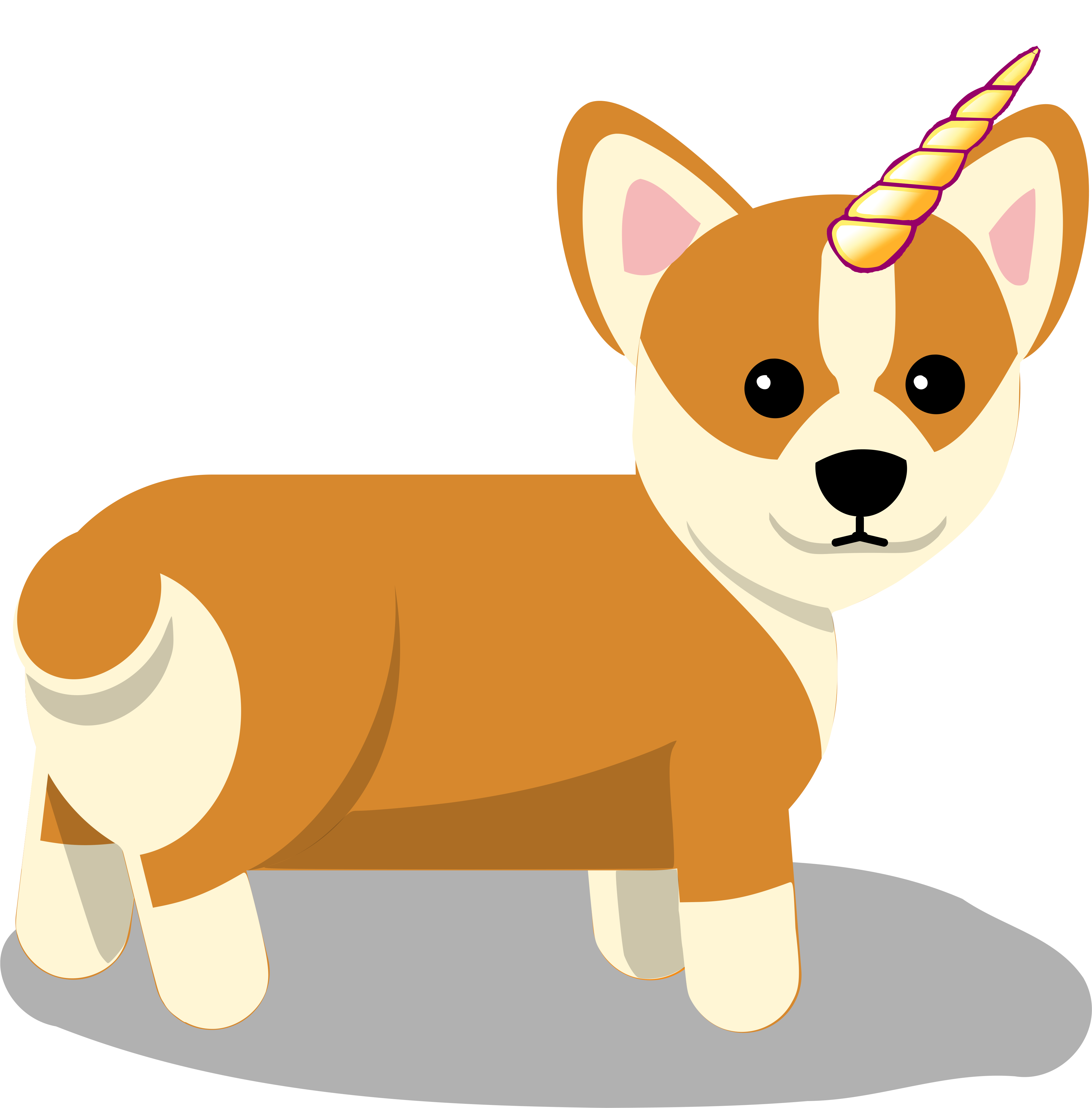 Adorable Corgi Unicorn Makes Me Smile - Corgi Mug (4500x5400), Png Download