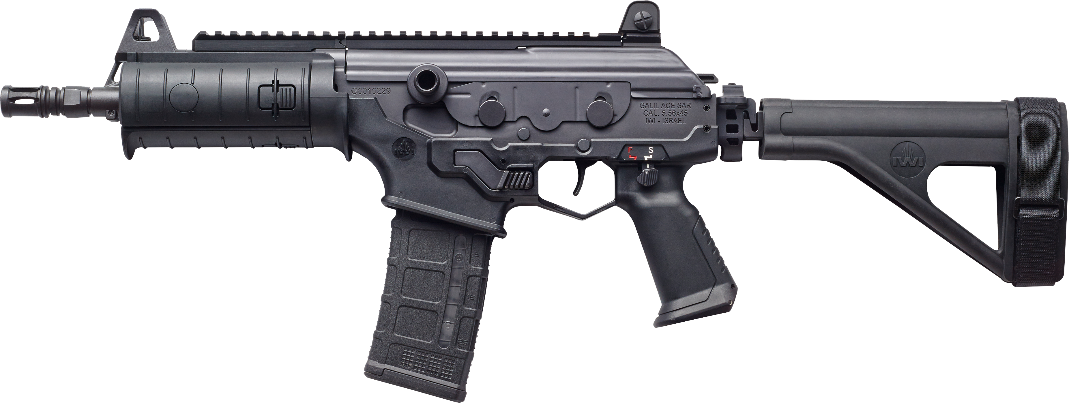 Iwi Us Is Proud To Bring Back The World Famous Galil - Iwi Galil Ace 5.56 Pistol (3705x1397), Png Download