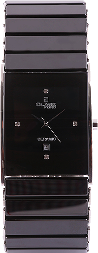 Clarkford Rectangular Dial Watch Black - Analog Watch (475x510), Png Download