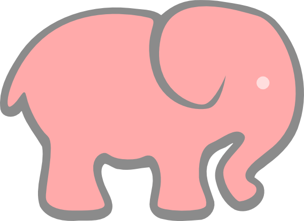 Graphic Transparent Download Pink Clip Art At Clker - Pink Elephant Cut Out (600x436), Png Download