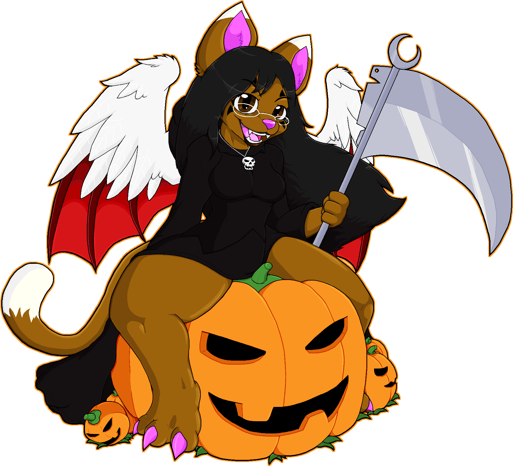 Shalone The Pumpkin Reaper - Cartoon (1693x1539), Png Download