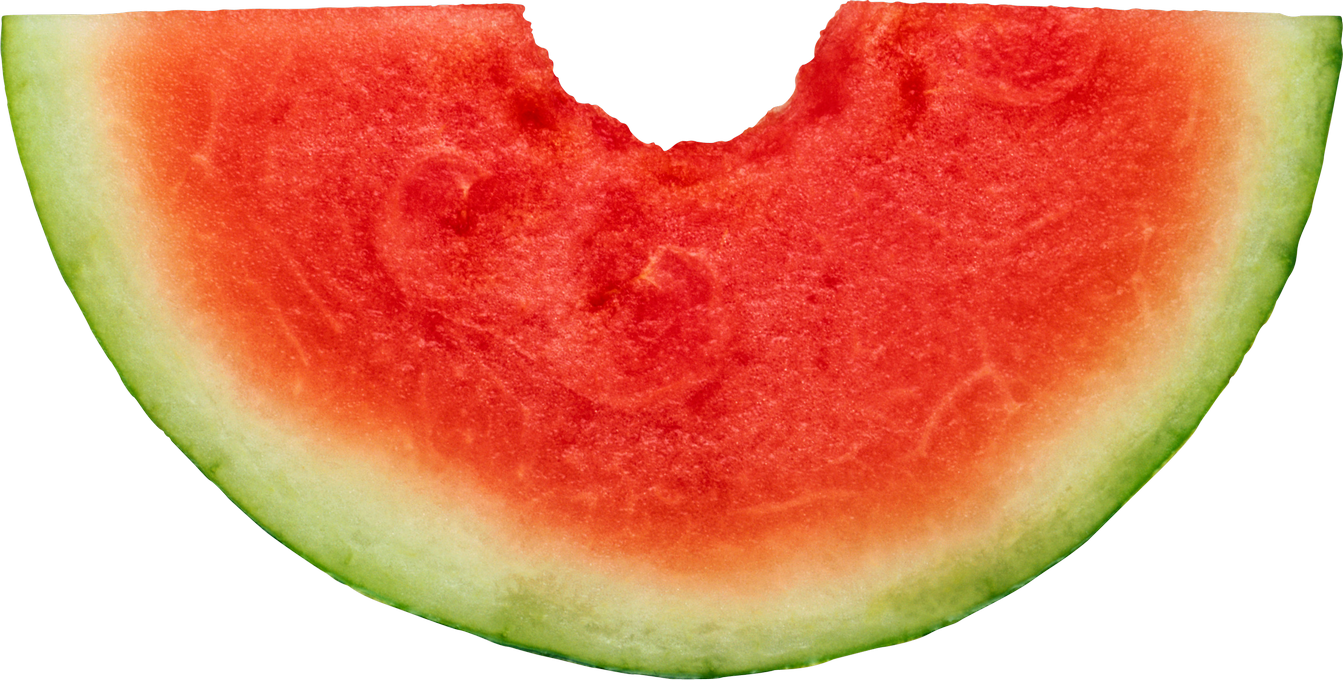 Watermelon Slice No Background (1343x680), Png Download