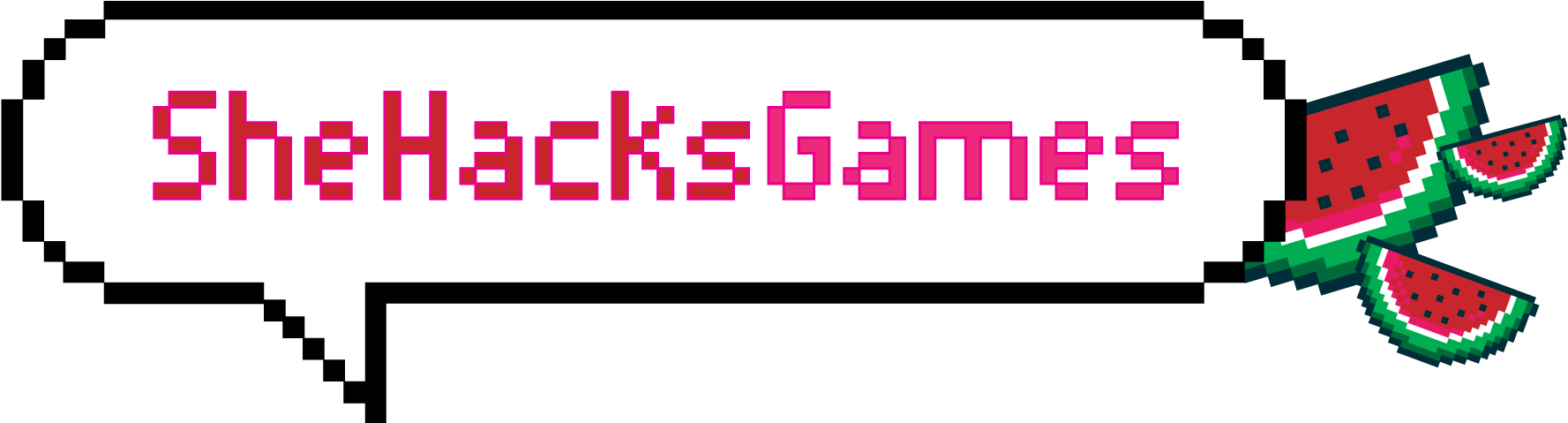 3858 Shehacksgames Logo Watermelon - Graphics (1785x490), Png Download