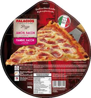 Ham, Bacon & Cheese Originale Pizza - Palacios (360x410), Png Download