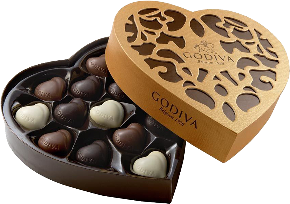 Coeur Grand Chocolates - Godiva Heart Shaped Chocolate (1000x1000), Png Download