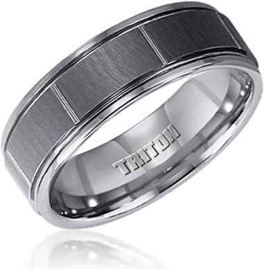 Brand Name Designer Jewelry In Columbia, South Carolina - Triton Tungsten Carbide Wedding Ring (480x430), Png Download