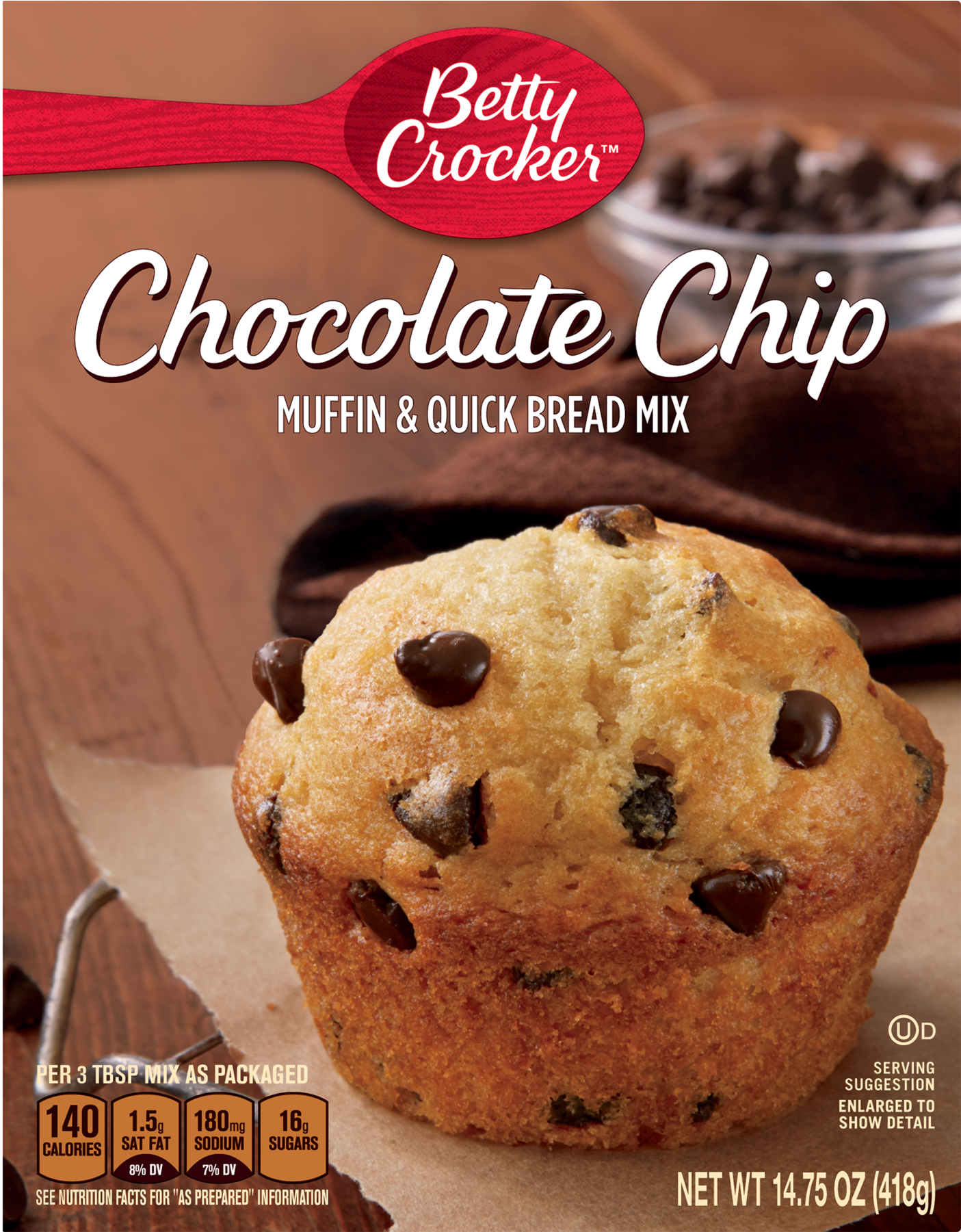 Betty Crocker Chocolate Chip Muffin And Quick Bread - Betty Crocker Chocolate Chip Muffin & Quick Bread (1800x1800), Png Download