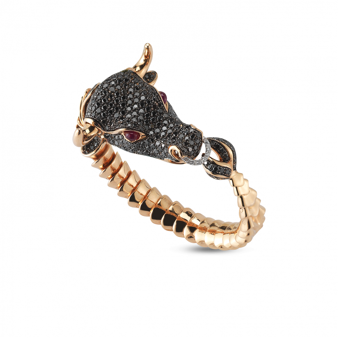 Roberto Coin Flexible Bull Bangle With Diamonds And - Sapphire (1410x1800), Png Download