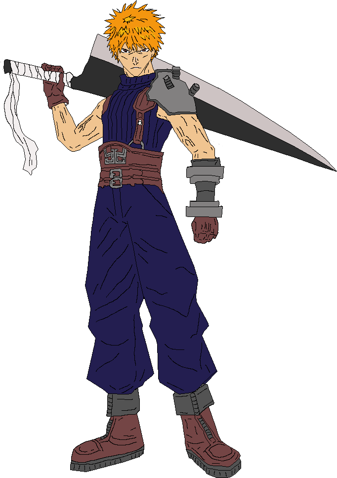 Ichigo Kurosaki Soldier - Final Fantasy Bleach (809x987), Png Download