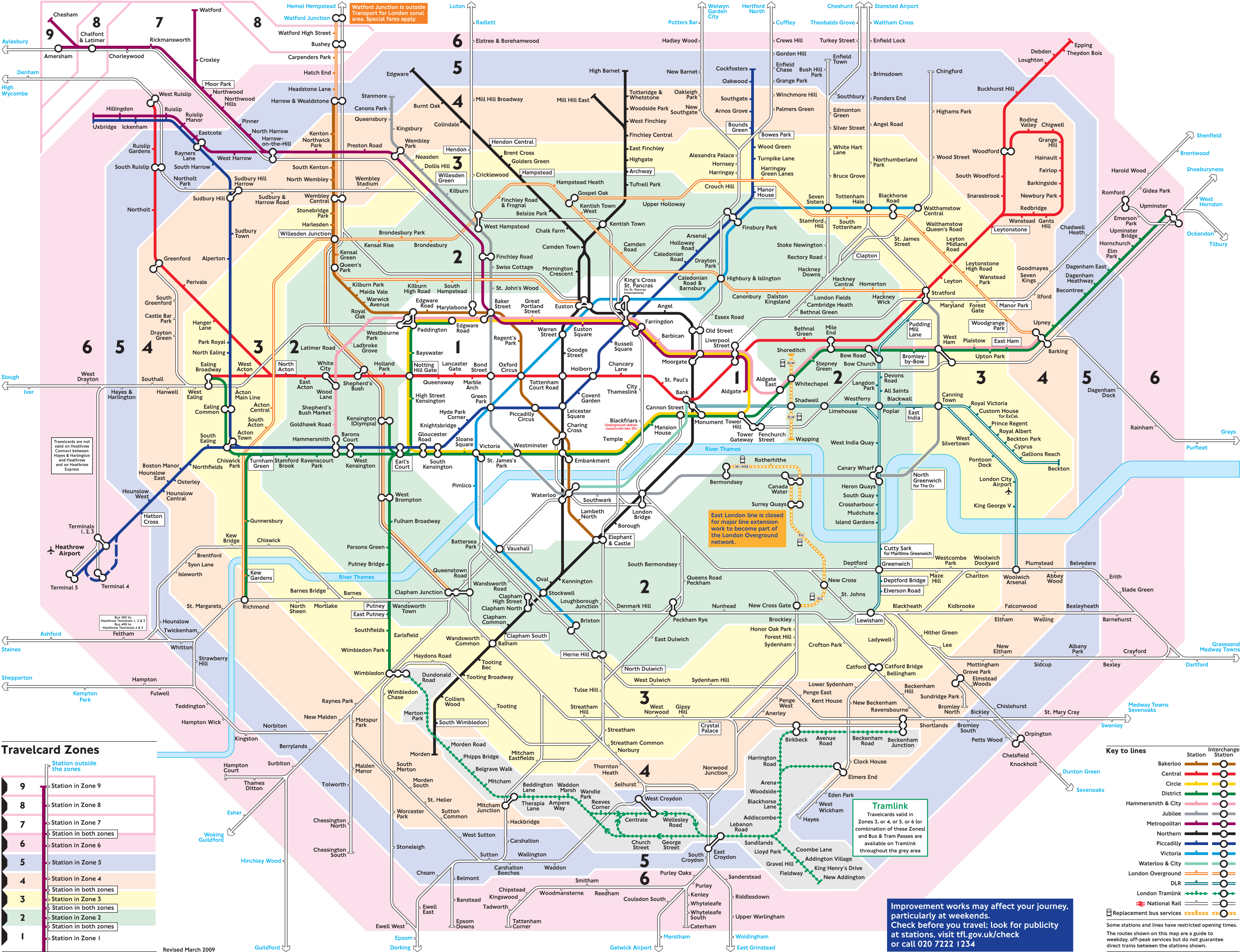 London Metro Map Large Map - London Map With Metro (3200x2458), Png Download