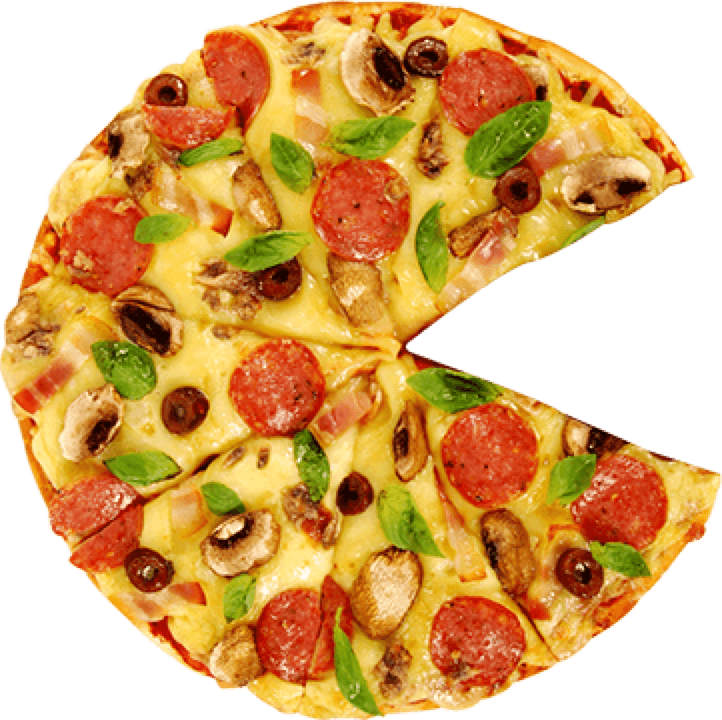 Pizza Missing Slice@2x - Pizza With Slice Missing (722x720), Png Download