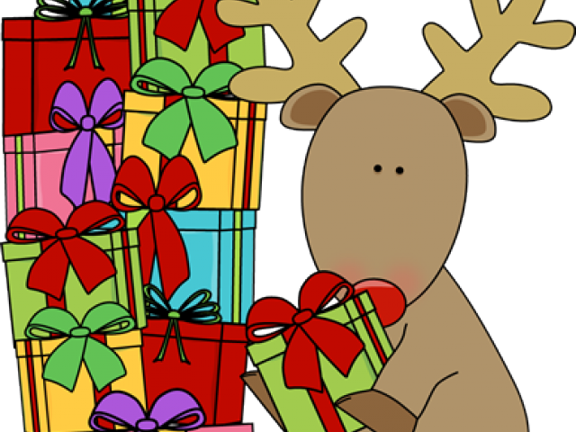 Sankt Ren Mit Geschenk-wunderlicher Karte (640x480), Png Download