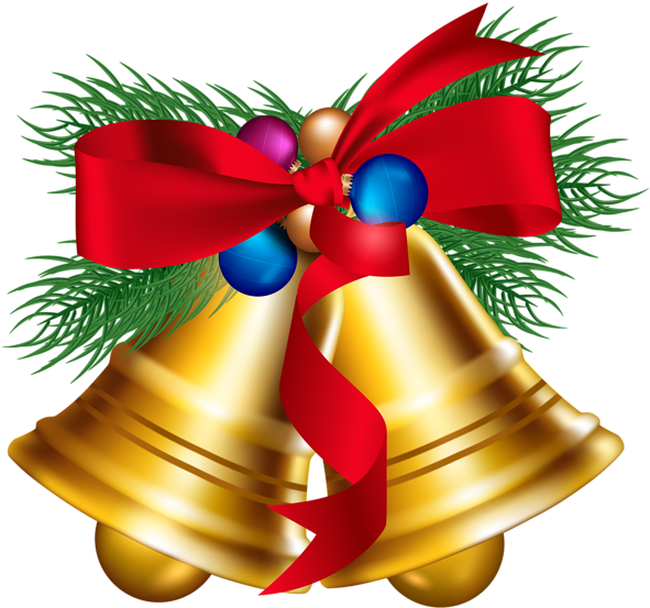 Christmas Bells With Christmas Ballls Png Clipart Image - Christmas Bells Clipart (600x561), Png Download