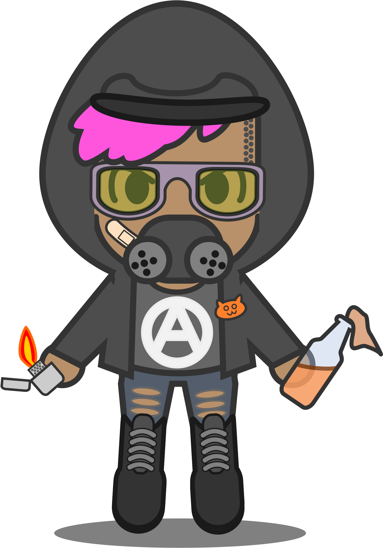 This Free Icons Png Design Of Kawaii Antifa (1600x2400), Png Download